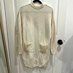 Miss Selfridge lightweight cream sweater dress